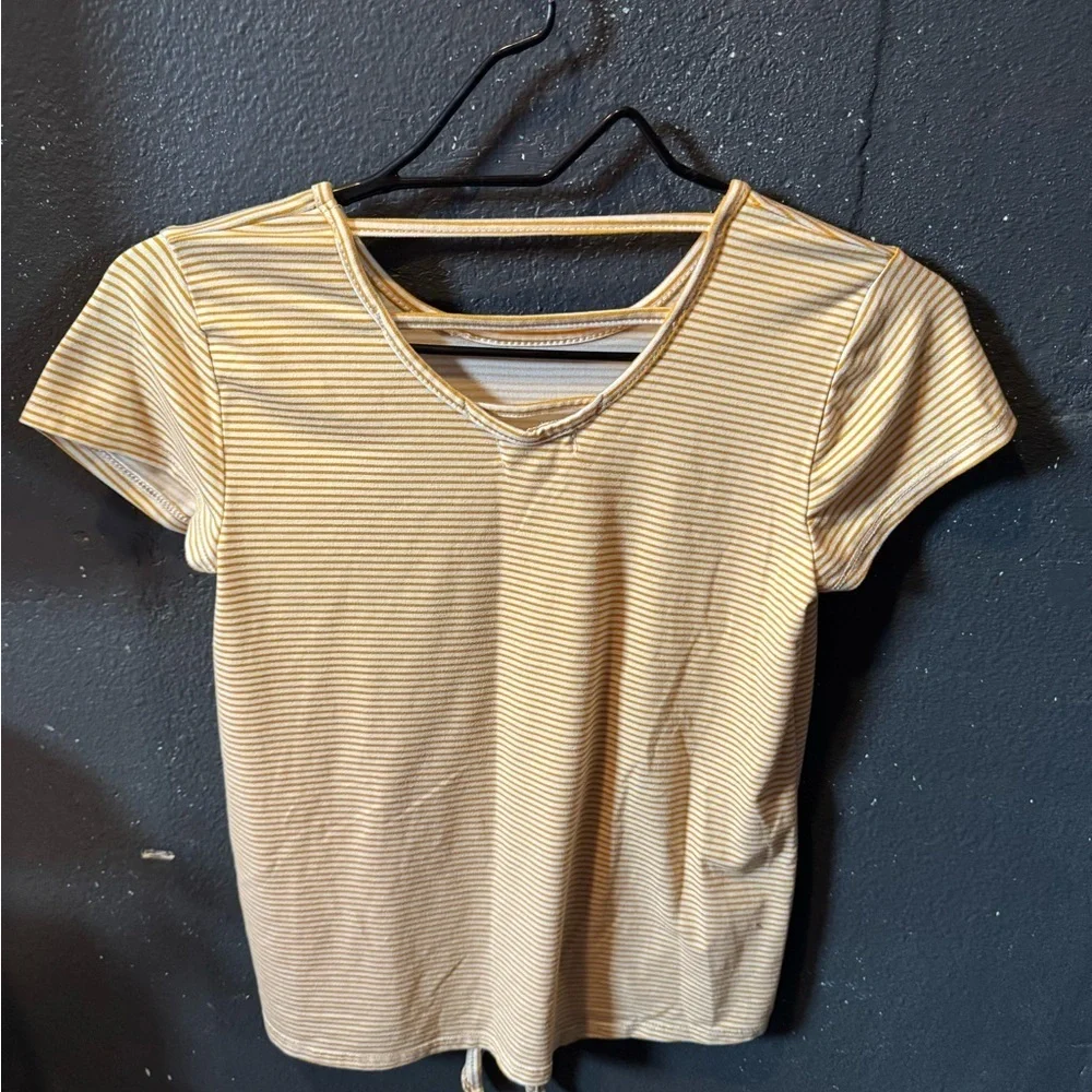 btween Yellow Tie Front Graphic Tee - Picture 3 of 4